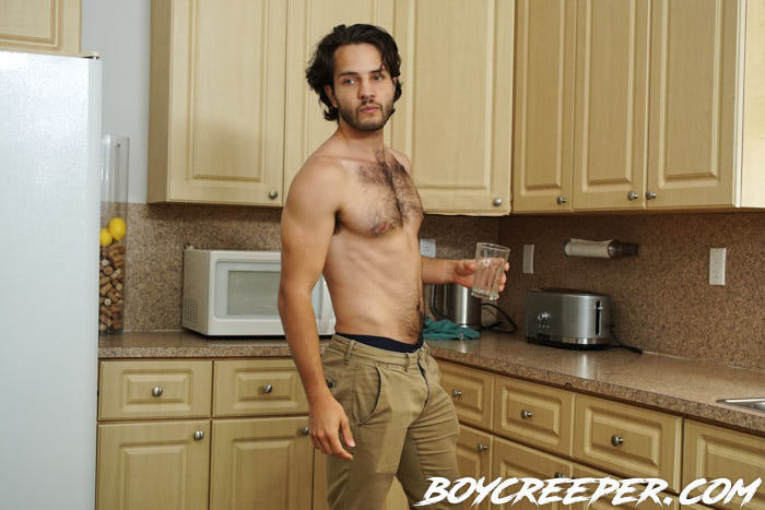Latin Hunk Dante Drackis Is In His Kitchen Having A Drink And Looking Sexy When He Gets A  